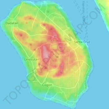 Talikud Island topographic map, elevation, terrain