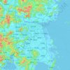 Jiaojiang District topographic map, elevation, terrain