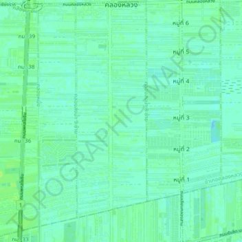 Khlong Luang Town Municipality topographic map, elevation, terrain