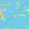 Maluku Islands topographic map, elevation, terrain