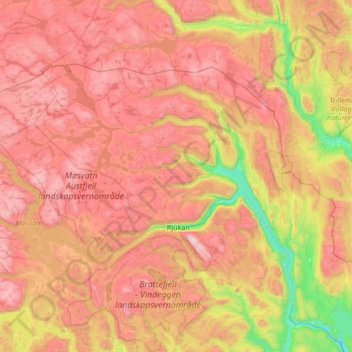 Tinn topographic map, elevation, terrain