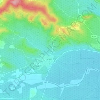 Roubia topographic map, elevation, terrain