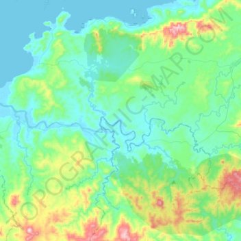 Dreketi topographic map, elevation, terrain