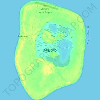 Mitiaro topographic map, elevation, terrain