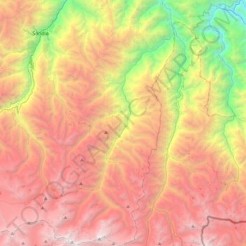 Quiaca topographic map, elevation, terrain