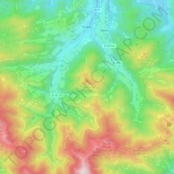 Nistos topographic map, elevation, terrain