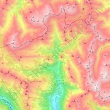 Blenio topographic map, elevation, terrain