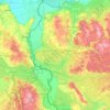 Słubice County topographic map, elevation, terrain
