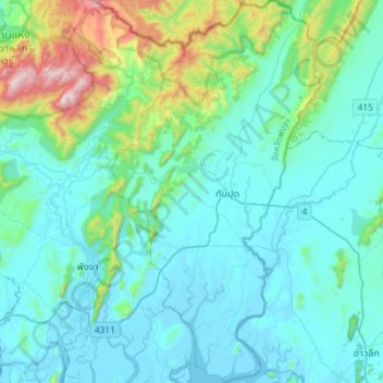 Thap Put topographic map, elevation, terrain