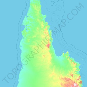 Cook Shire topographic map, elevation, terrain