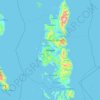 Dinagat topographic map, elevation, terrain