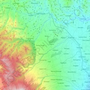 Baguio District topographic map, elevation, terrain