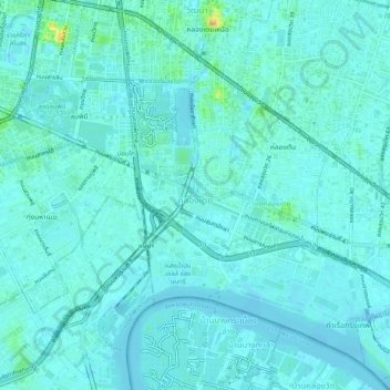 Khlong Toei District topographic map, elevation, terrain