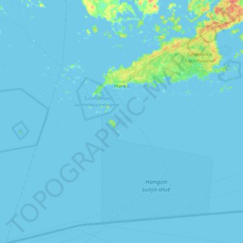 Hanko topographic map, elevation, terrain