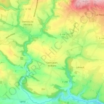 Saint-Jean-le-Blanc topographic map, elevation, terrain