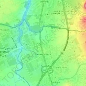 Santa Anastacia topographic map, elevation, terrain