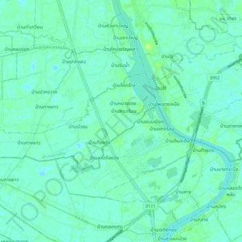 Khok Chang Subdistrict Administrative Organization topographic map, elevation, terrain