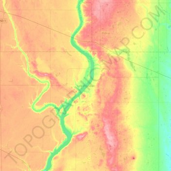 Lake Ashtabula topographic map, elevation, terrain