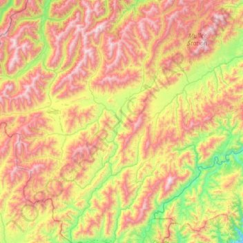 Acheron River (Malborough) topographic map, elevation, terrain