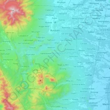 Burauen topographic map, elevation, terrain