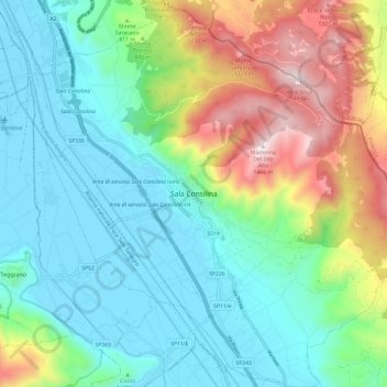 Sala Consilina topographic map, elevation, terrain