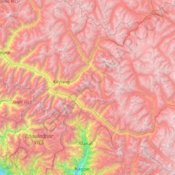 Lahul topographic map, elevation, terrain