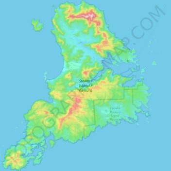 Rakiura National Park topographic map, elevation, terrain