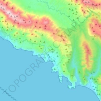 Himarë topographic map, elevation, terrain