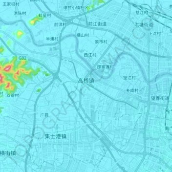 Gaoqiao topographic map, elevation, terrain