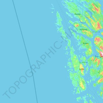 Øygarden topographic map, elevation, terrain