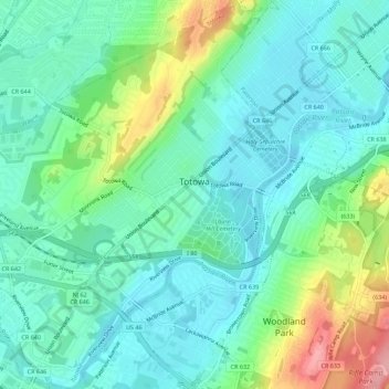 Totowa topographic map, elevation, terrain