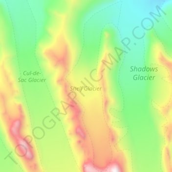 Shelf Glacier topographic map, elevation, terrain