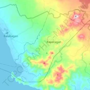 Kapatagan topographic map, elevation, terrain