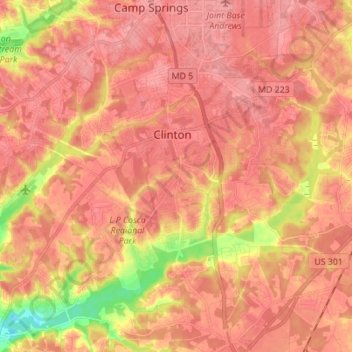 Clinton topographic map, elevation, terrain