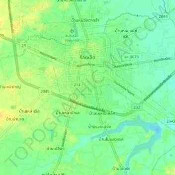 Roi Et topographic map, elevation, terrain