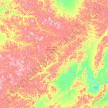 Tchoukotka topographic map, elevation, terrain