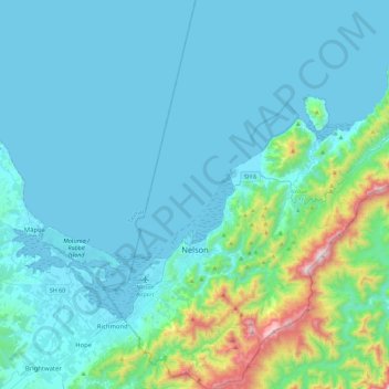 Nelson topographic map, elevation, terrain