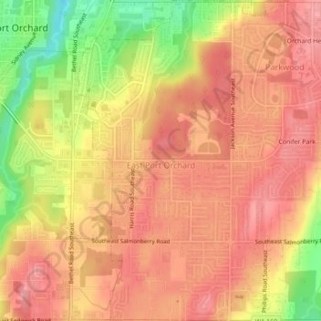 East Port Orchard topographic map, elevation, terrain