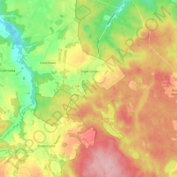 Sopieszyno topographic map, elevation, terrain