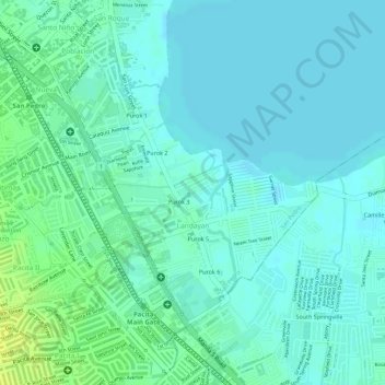 Landayan topographic map, elevation, terrain