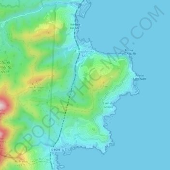 Théoule-sur-Mer topographic map, elevation, terrain