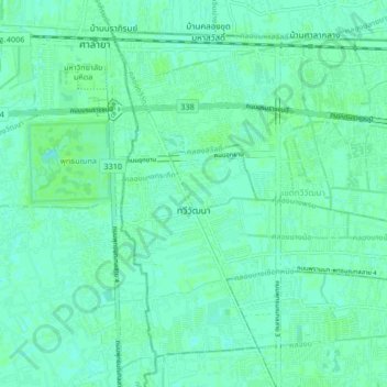 Thawi Watthana District topographic map, elevation, terrain