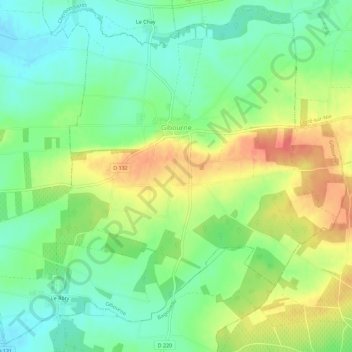Gibourne topographic map, elevation, terrain