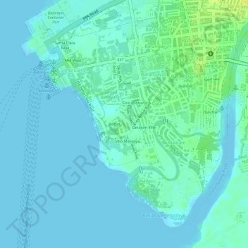 Cuta topographic map, elevation, terrain