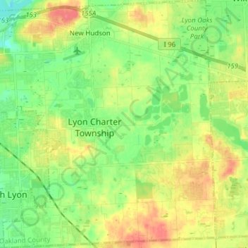 Lyon Township topographic map, elevation, terrain