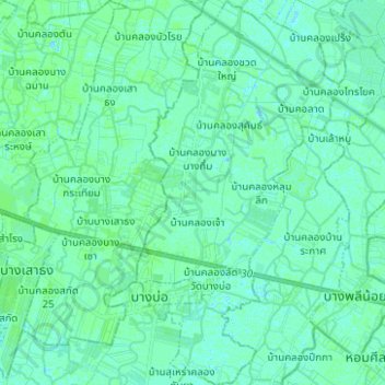 Bang Bo Subdistrict Administrative Organization topographic map, elevation, terrain