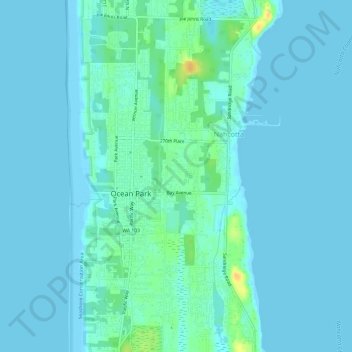 Ocean Park topographic map, elevation, terrain