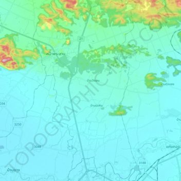 Chaloem Phra Kiat topographic map, elevation, terrain
