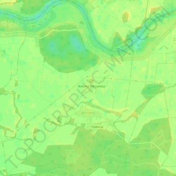 Brodno topographic map, elevation, terrain
