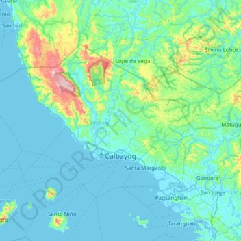 Calbayog topographic map, elevation, terrain